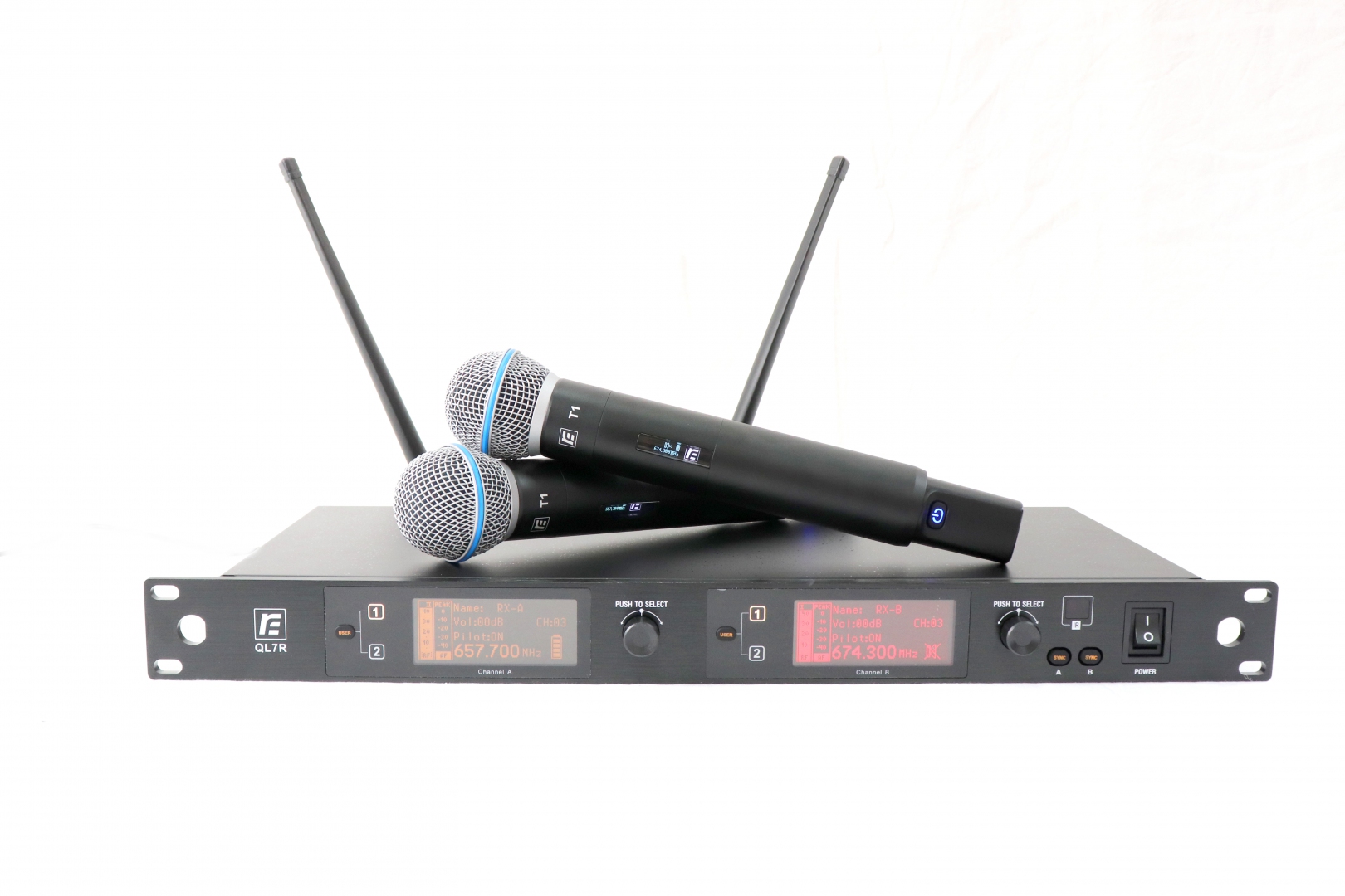 RFIntell QL7R/T1-B 720,500-754,000 МГц 2-канальная радиосистема с 2-мя ручными микрофонами в Кабардино-Балкарии